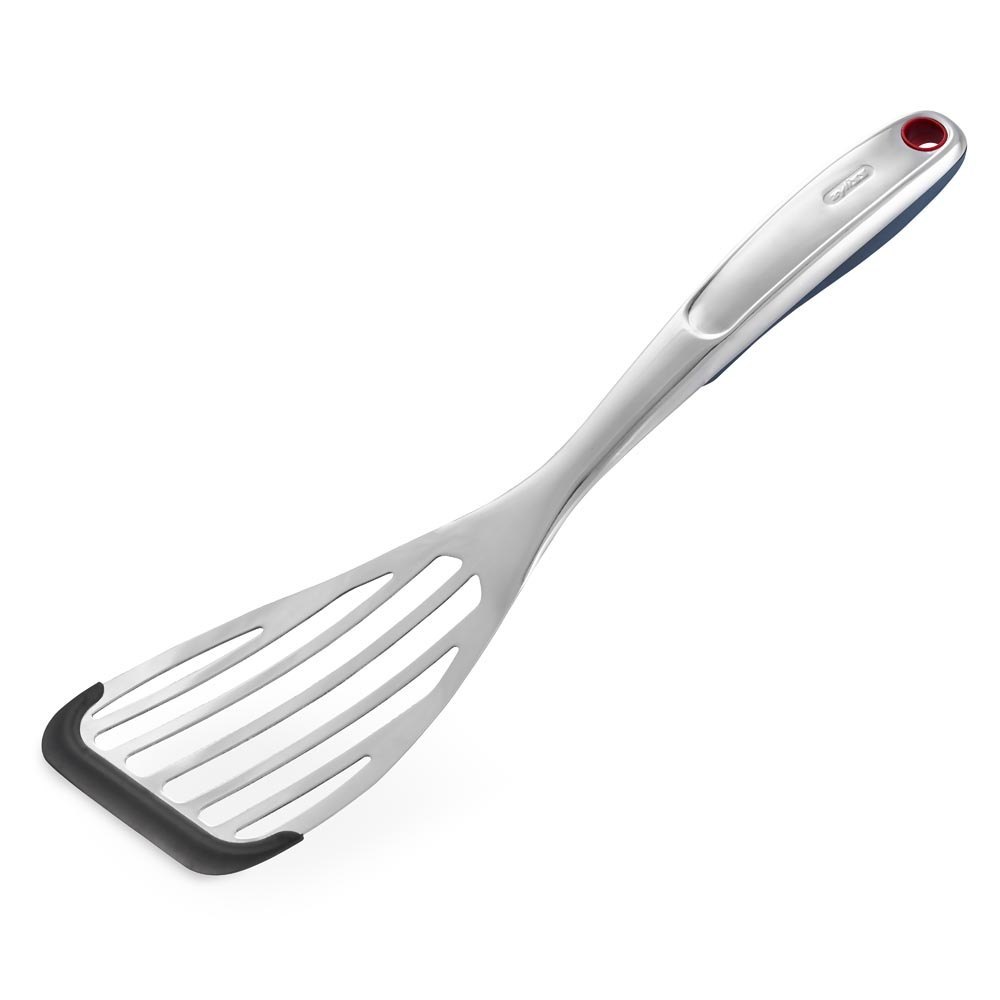 Silver Stainless Steel Slotted Turner Spoon, For Home