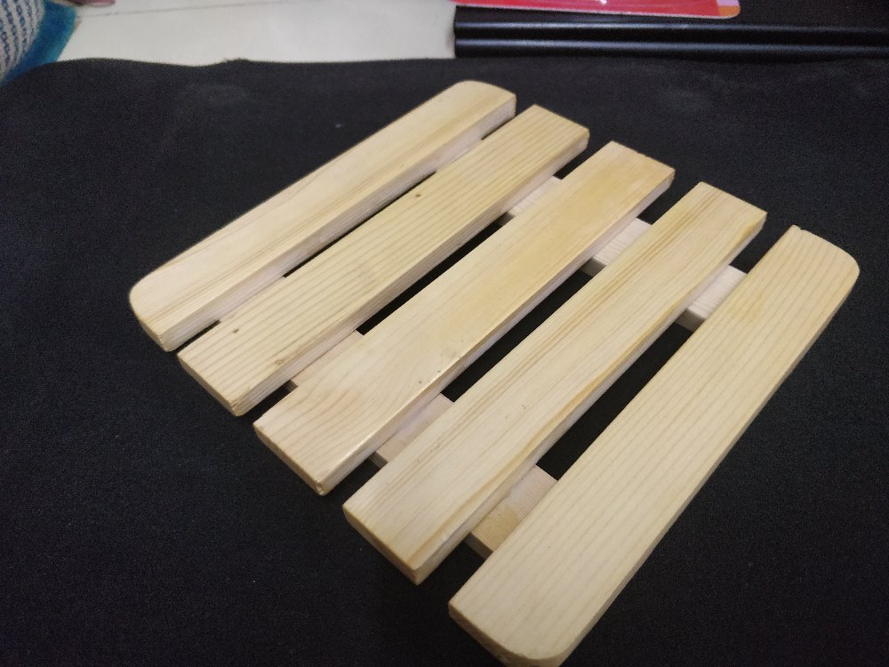 Yellow KVG Wooden Table Mat, Size: 14cm