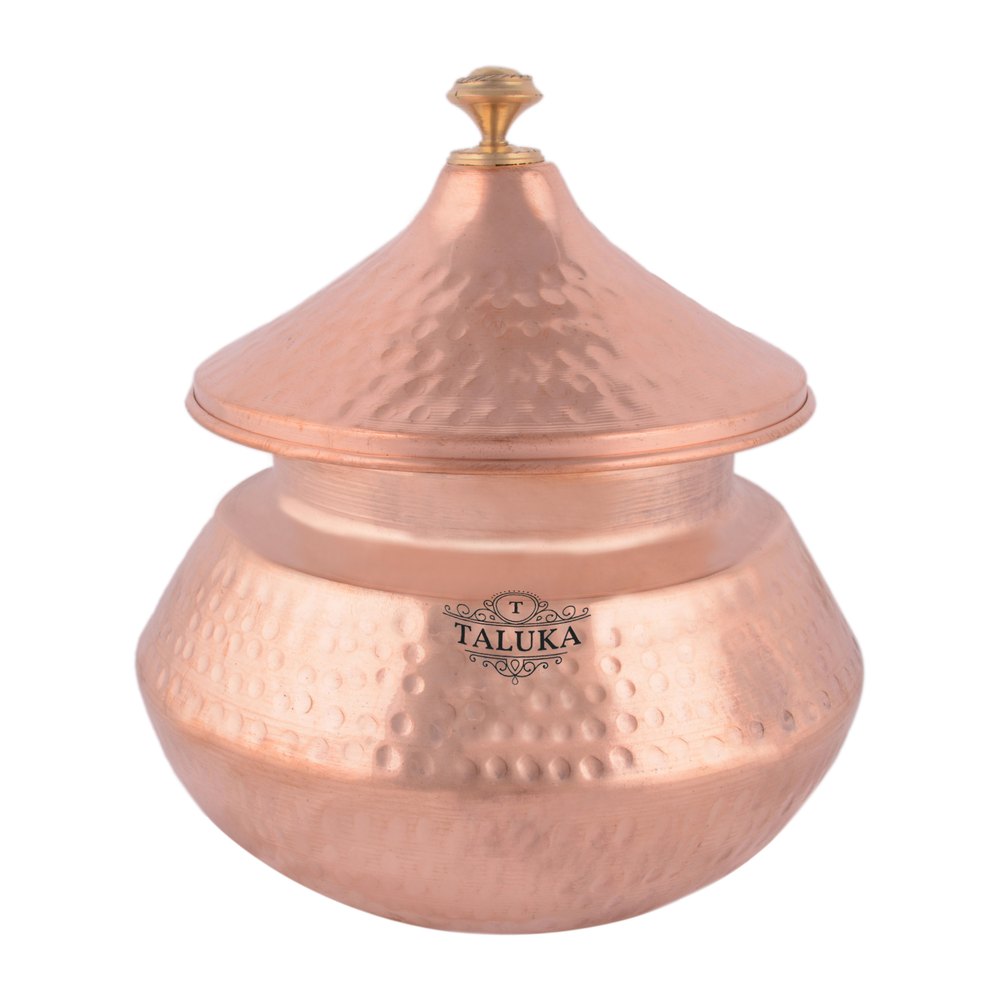 Brown Copper Biryani Handi, For Serving And Cookware
