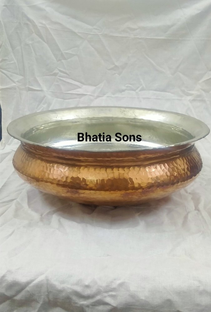 Ansh Round Copper Biryani Lagan, Capacity: 25 Person, Size: 16
