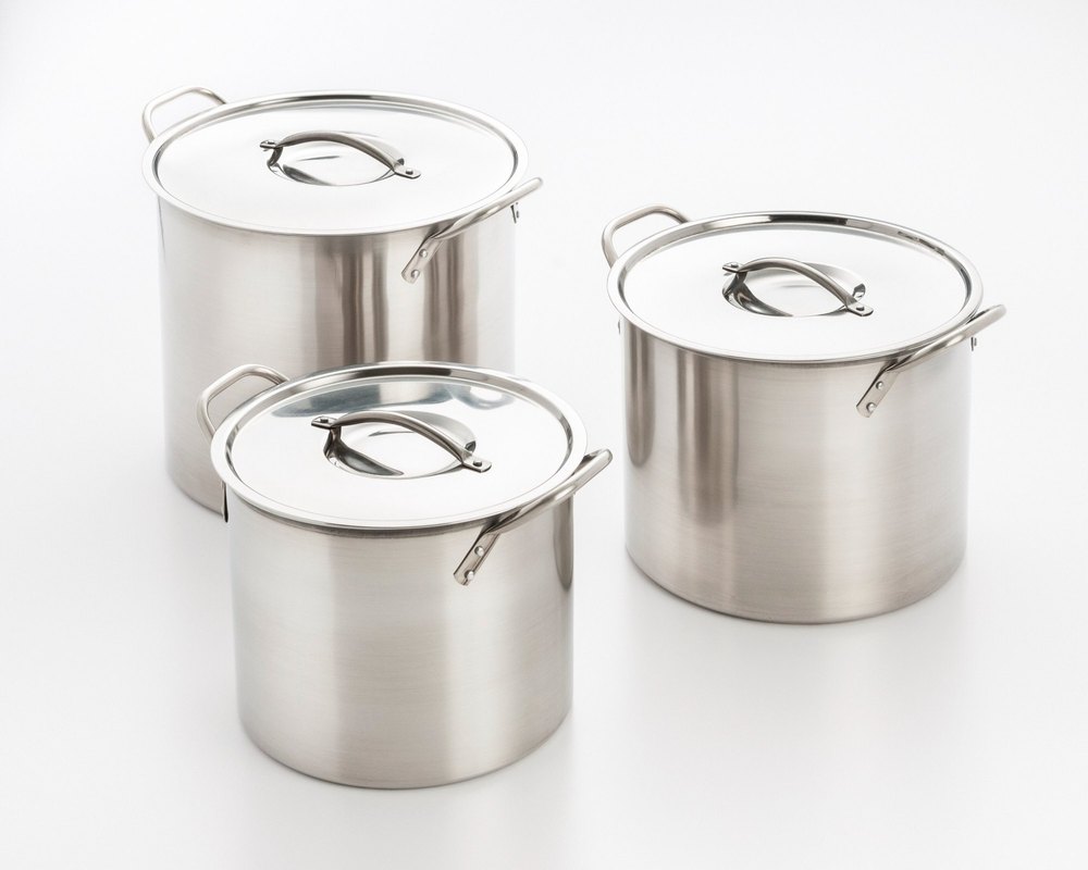 Chrome SS 202 Taper Stock Pot Set, For Hotel/Restaurant