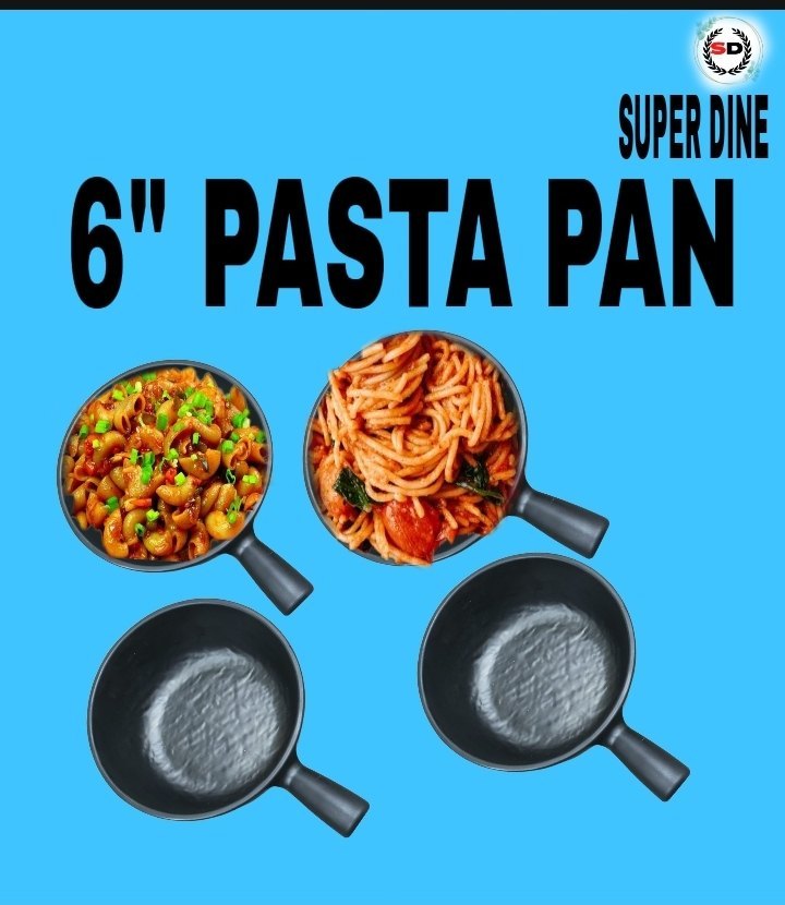 BLACK MALEMINE PASTA PAN, For HOTEL & RESTAURANT, Size: 6
