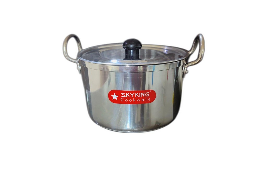 Polished Silver Aluminium Casserole