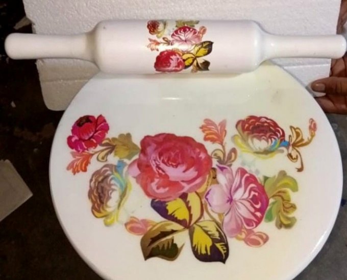 Lots Of Print And Color Printed Marble Chakla Belan, For Kitchen Accessory, Size: 10 Inch