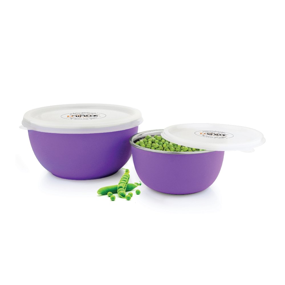 Stainless Steel Plastic Microwavable Bowl Set