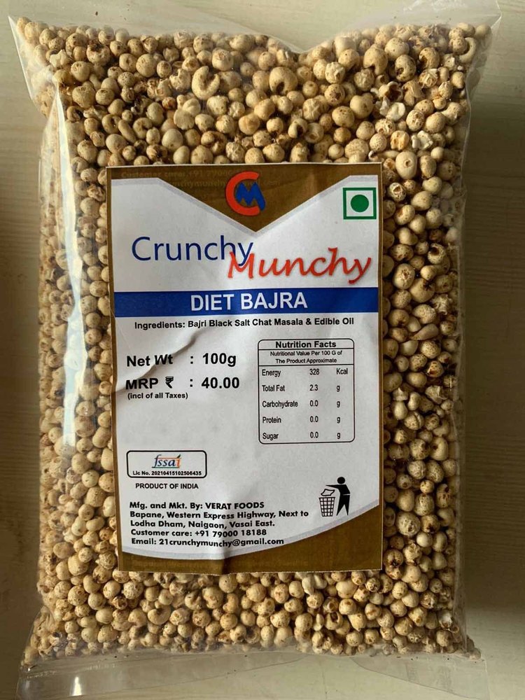 Salty And Spicy Crunchy Munchy Diet Bajra, Packaging Size: 100 Grams