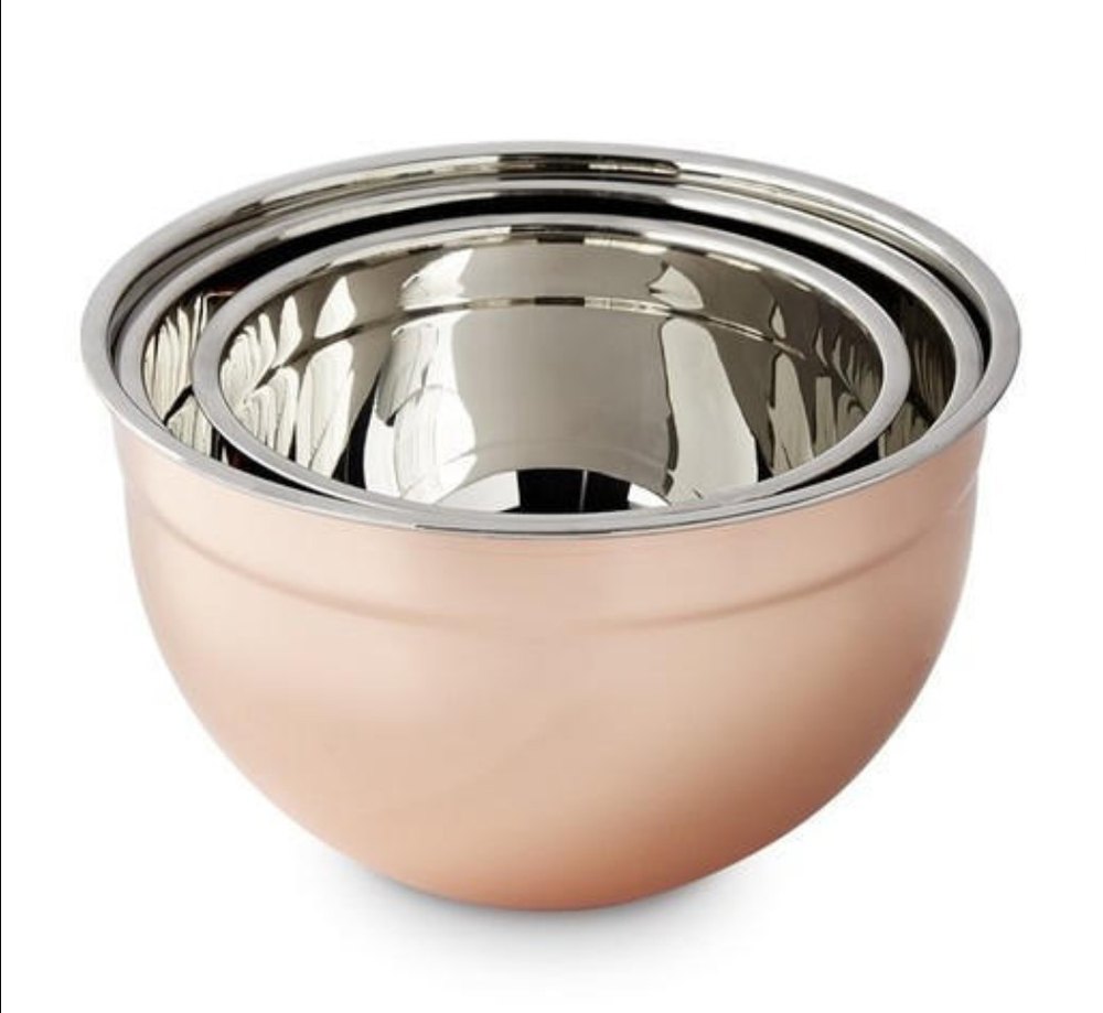 K&T Copper And Ss Mixing Copper Large Bowl Set, For Home, Hotel