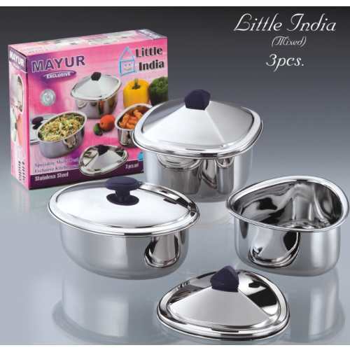 Stainless Steel 3 pcs Mixed Bowl Set