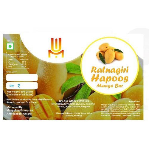 Packaging Type: Packet Ratnagiri Hapoos Mango Bar, Pack Size: 200 Gm