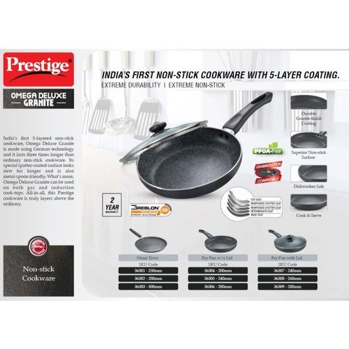 Non-stick Aluminium Prestige Omega Deluxe Granite Pan, For Kitchen