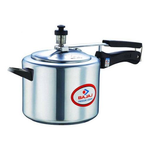 Silver Bajaj Aluminium Pressure Cooker, Capacity: 5L