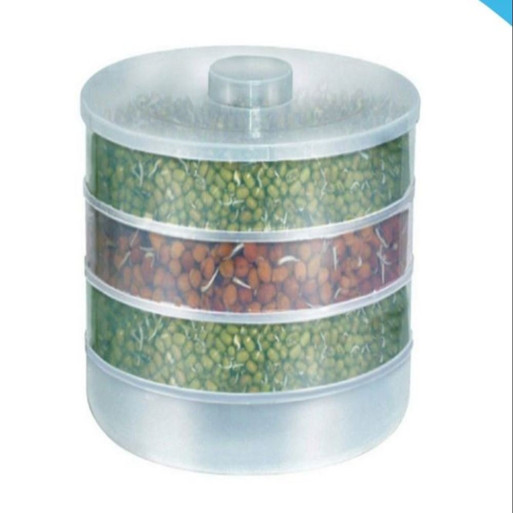 4 Layer Hygienic Sprout Maker Organic Home Making Fresh Sprouts for Living Healthy White (Plastic)