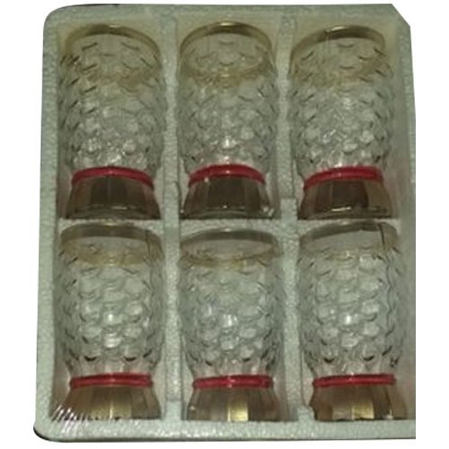 Transparent Thermocol 6 Piece Glass, For Home, Capacity: 300 Ml