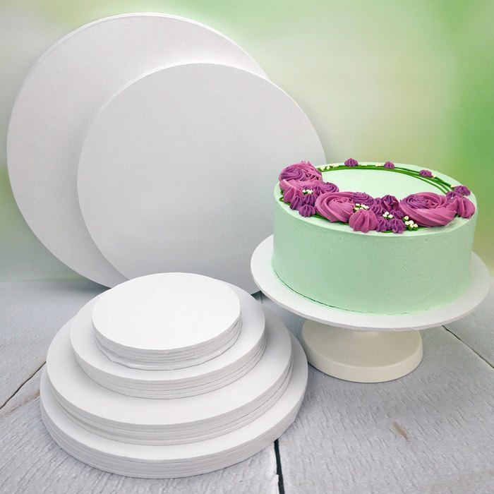 White Round thermocol cake Drum base, Thickness: 1 Inch
