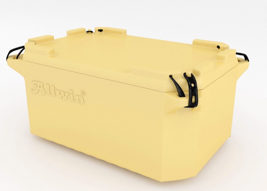 Ivory/Blue EPS Allwin Fish Boxes - 70 Liters