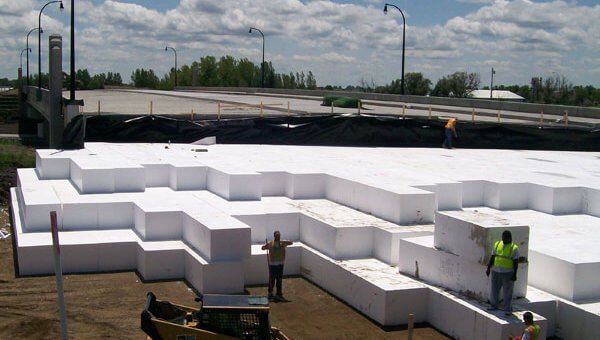 White EPS Geofoam Filling