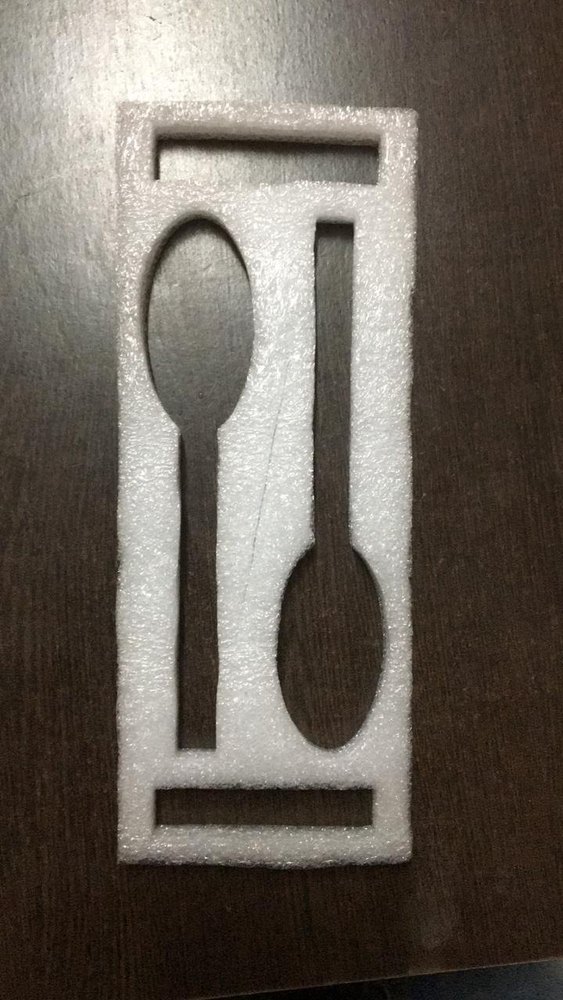 Stark White EPE Foam Cut Piece for Spoon