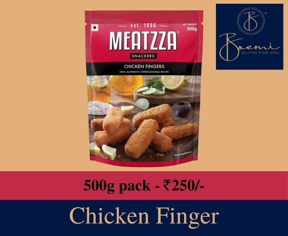 Deep Fry Chicken Fingers Meatzza, Packaging Type: 500g Zip Lock Pouch