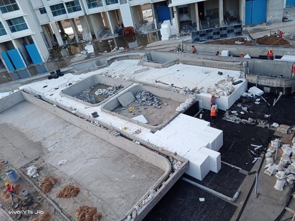 Styrofill White EPS Geofoam Filling Construction, Thickness: 1000mm
