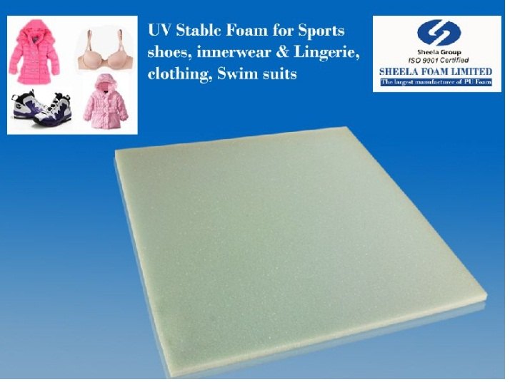 White Sheela UV Stable Foam for Sports Shoes