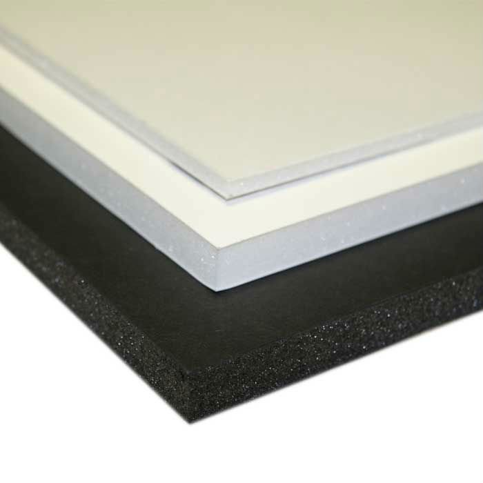 Black, White Adhesive Coated Foam