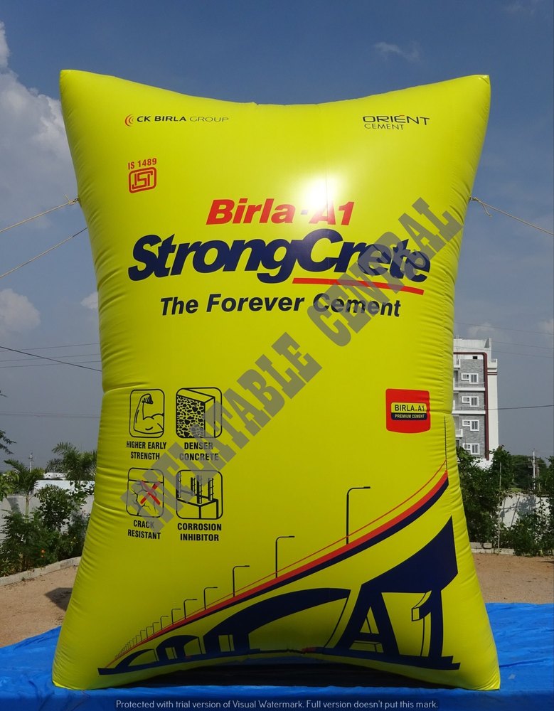 Multicolor Pvc Double side coated Inflatable Cement Bags, For Advertising Promotional