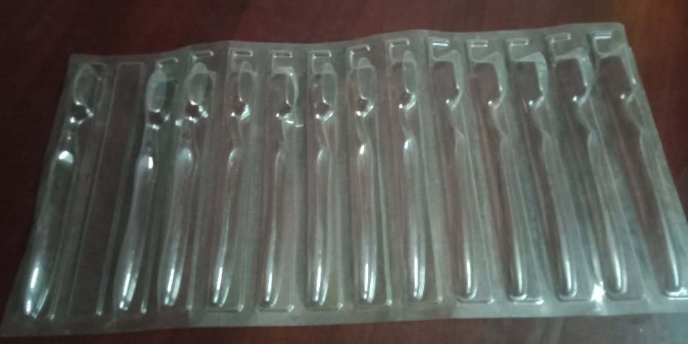 PVC Transparent ToothBrush Packaging Tray, Thickness 0.25 mm
