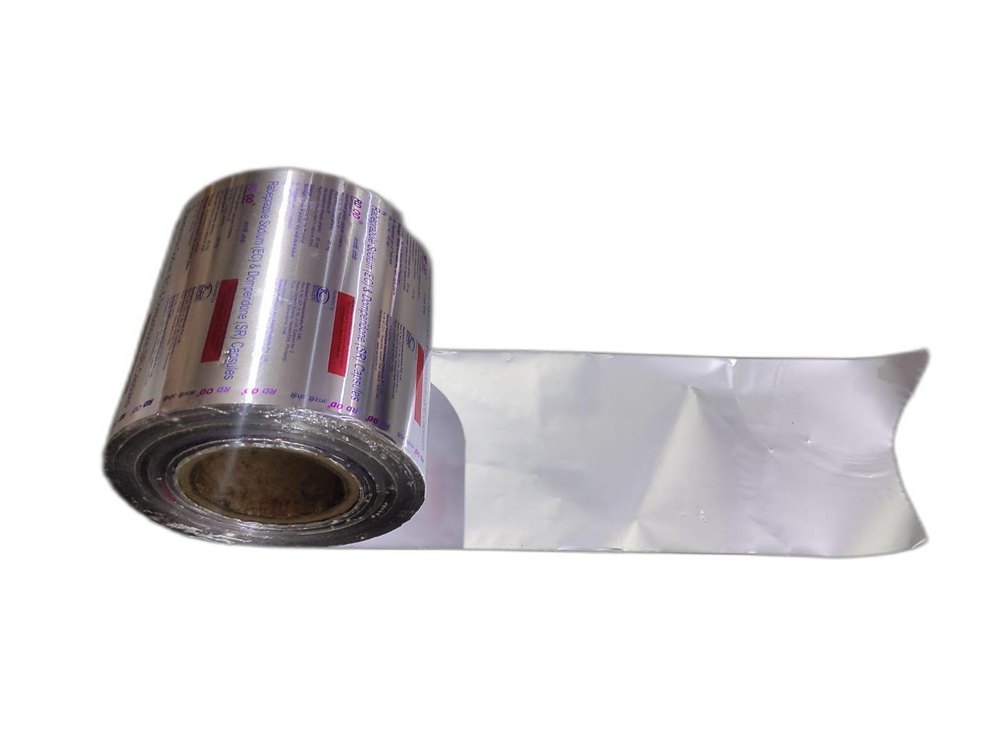 Red, Blue And Silver (Base) 160mm Aluminium Printed Blister Pharma Foil, Thickness: 110 Micron
