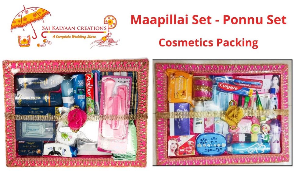Golden Cosmetic Packing - Ponnu Set & Mappilai Gift Set