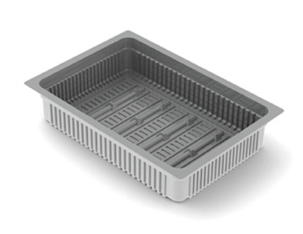 PVC Rectanglular Grey Thermoformed Packaging Tray, Thickness: 2mm