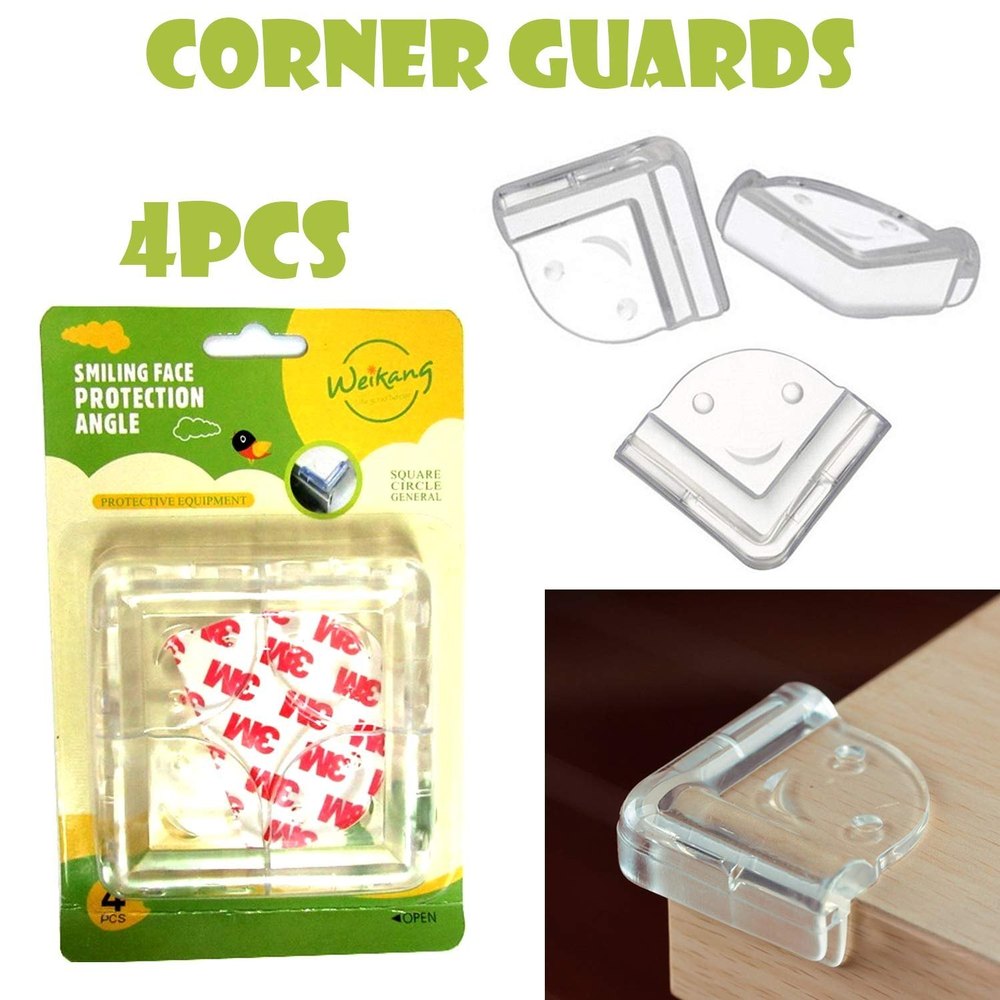 Baby Safety Edge Corner Guard Smiley Plastic Transparent, Table Protection