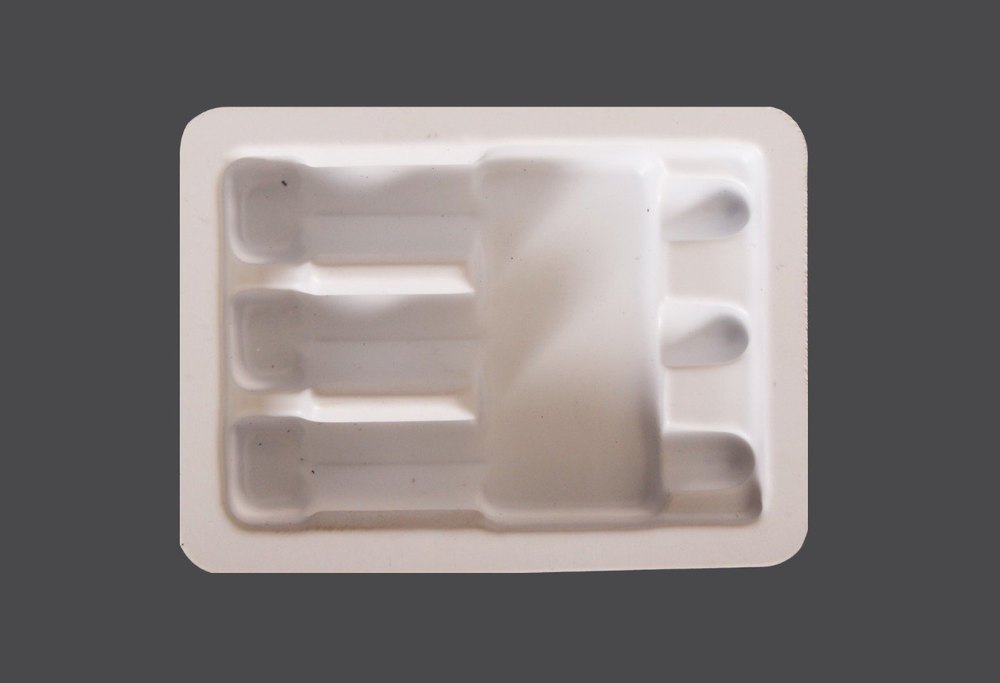 Plastic White HIPS Ampoule Blister Packaging Tray, Capacity: 2ml X 3 Pieces