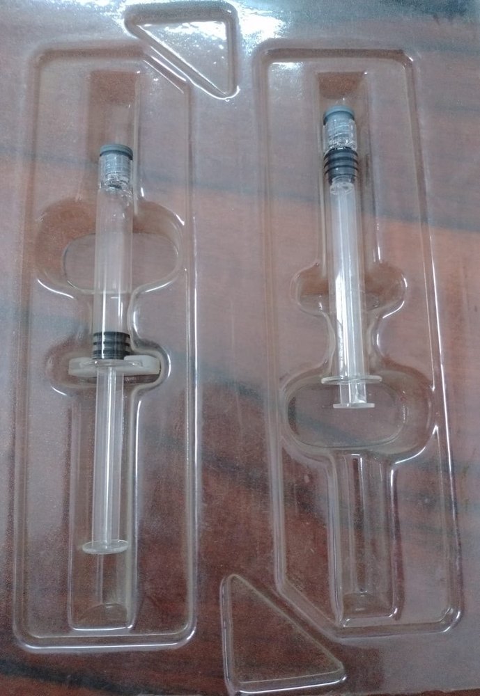 PVC Transparent Syringe Blister Packaging Tray, Thickness: 0.5 mm