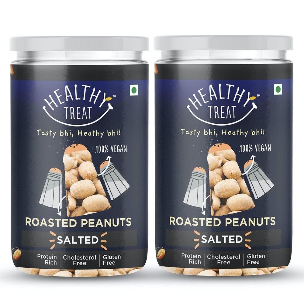 Salty Healthy Treat Roasted Peanut- Salted 400 Gm - Pack Of 2- 200 Gm Each, Packaging Type: Jar