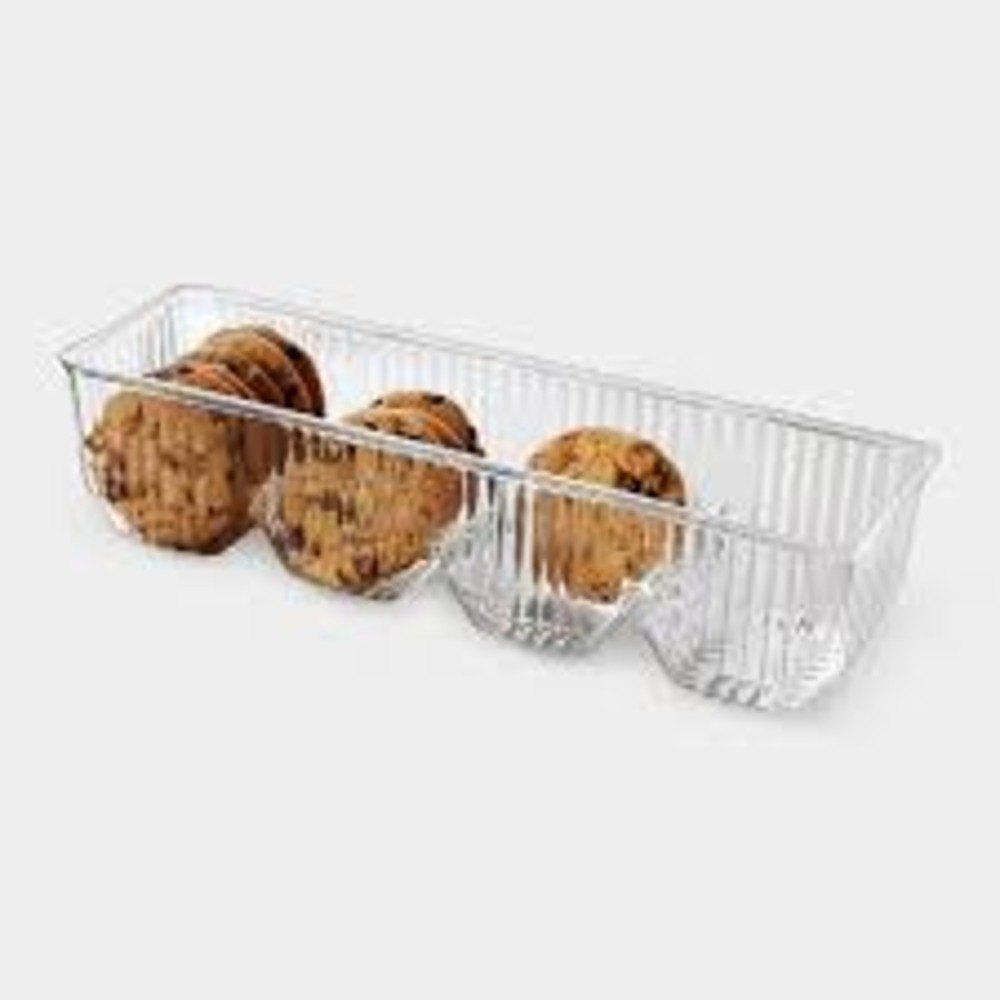 Transparent PVC Biscuit Tray, Capacity: 250-500 Gm, Dimension/Size: 70 X 55 Mm