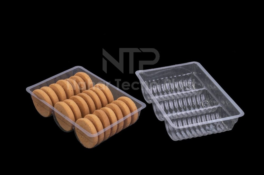 3 Rectangular PET Cookies Tray, 5 Gm, Size: 145x100x40mm