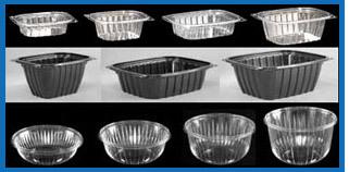Rectangular Black and White Food Packaging Trays Thickness 0.5 - 4 mm