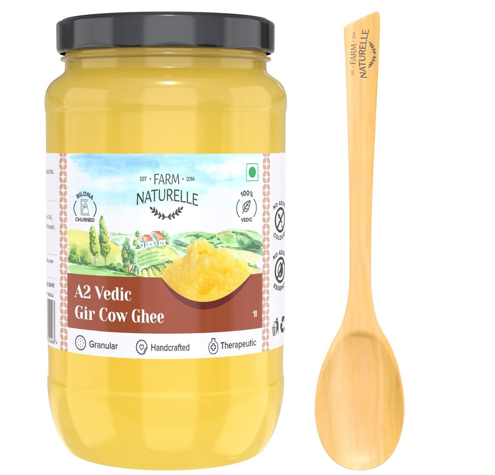 Farm Naturelle-100% Pure Desi Gir Cow Ghee From A2 Milk 1000ML.