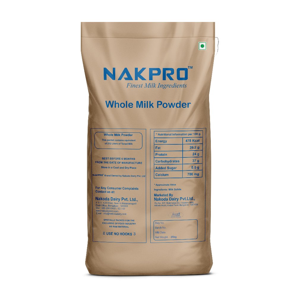 Roller Dried Whole Milk Powder, 1 kg, Packet