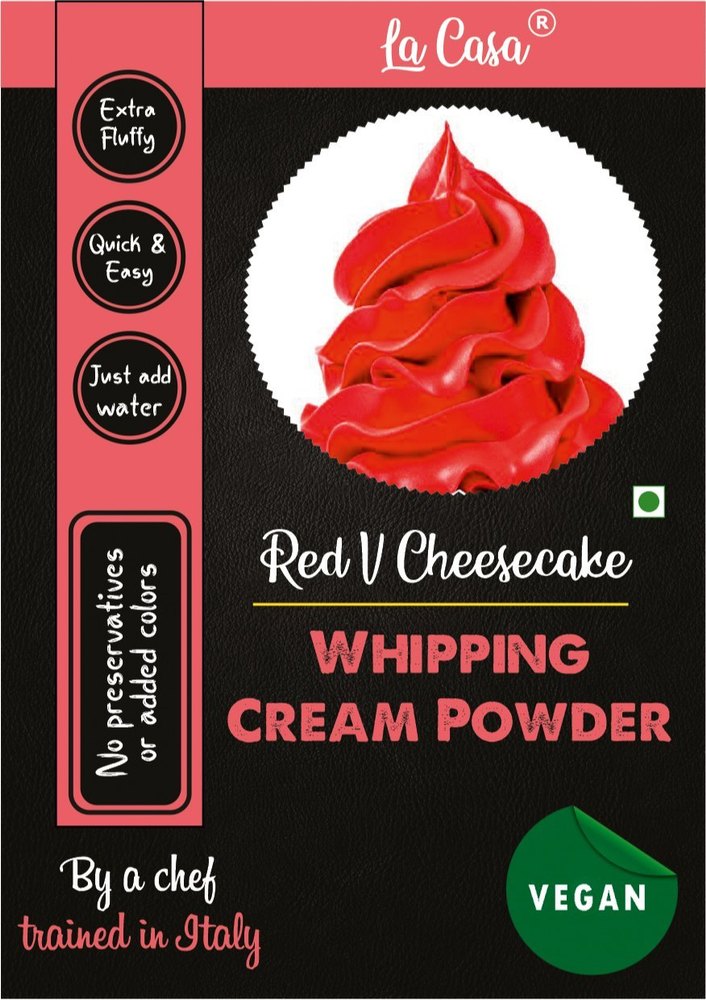 La Casa Vegan Whipping Cream Powder - Red Velvet Cream Cheese For Bakery, Weight: 1 kg