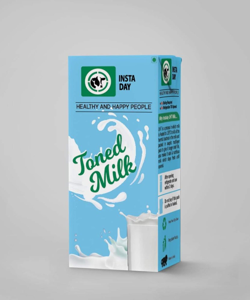 Instaday Tetra Pack Toned Milk, Pack Size: 12l, Packaging Type: Cartoon With Srink