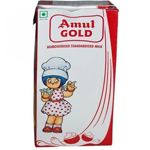 Amul Gold Homogenised Standardised Milk, Packaging Type: Tetra Pack, for Reasturant