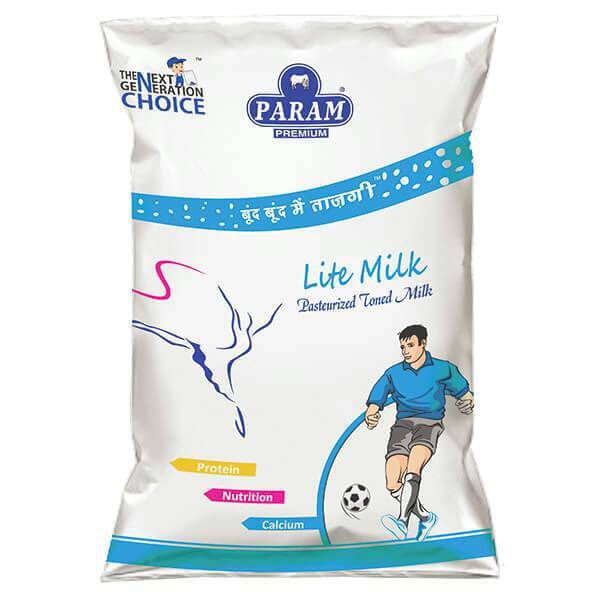 Param Premium Toned Milk, Packaging Type: Packet