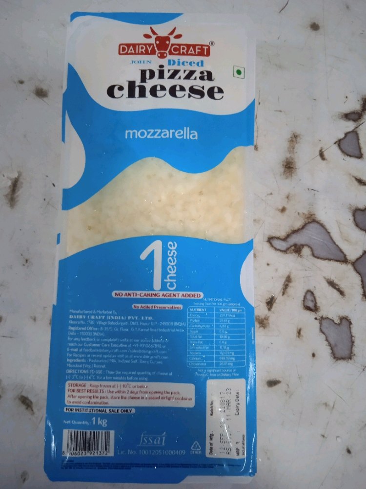 1kg Dairy Craft Diced Pizza Cheese
