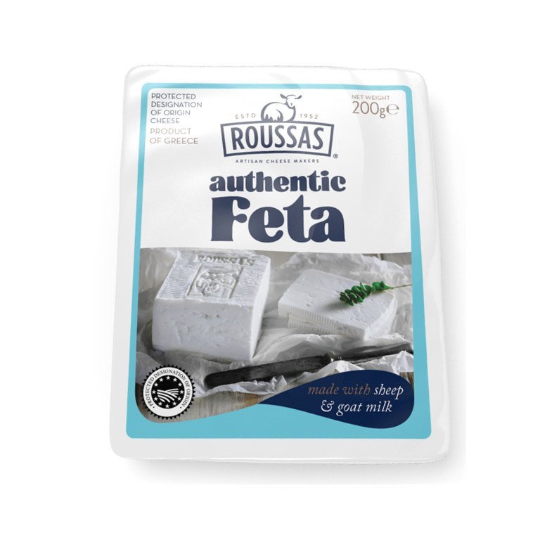 Roussas Type: Pouch Authentic Feta P.D.O. Cheese, Packaging Size: 200Gm, Packaging Type: Vacuum