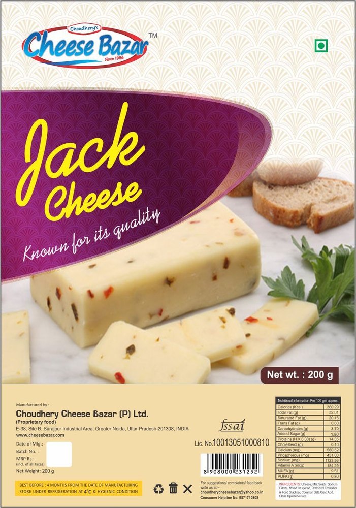 Jack Cheese, for Restaurant, Packaging Type: Box
