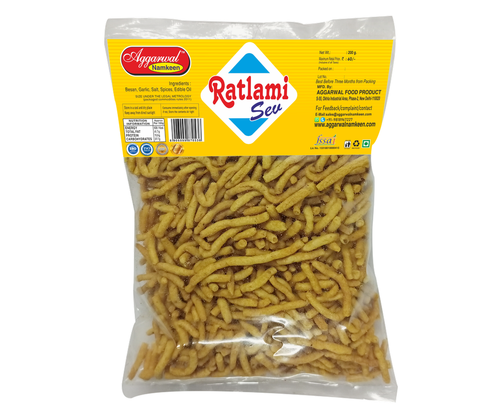 aggrawal namkeen Gm Flour Ratlami Sev, Packaging Size: 200 Gram