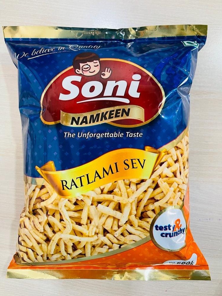 Besan Ratlami Sev Namkeen, Packaging Type: Packet, Packaging Size: 500g