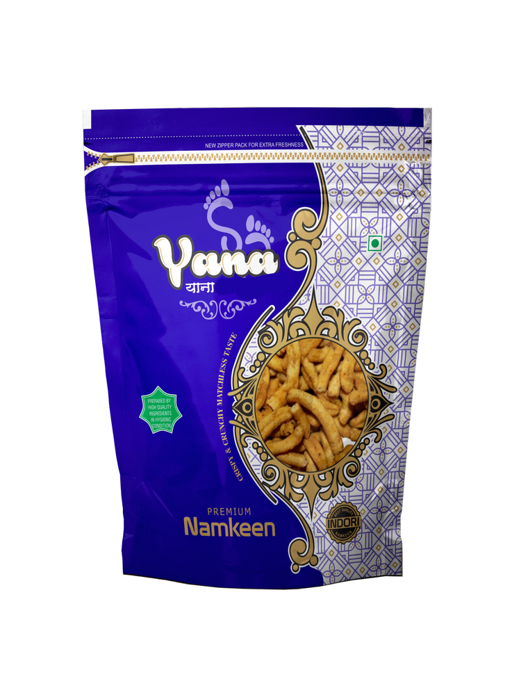 Yana Garlic Sev Namkeen, Packaging Type: Packet, Packaging Size: 500 Gm