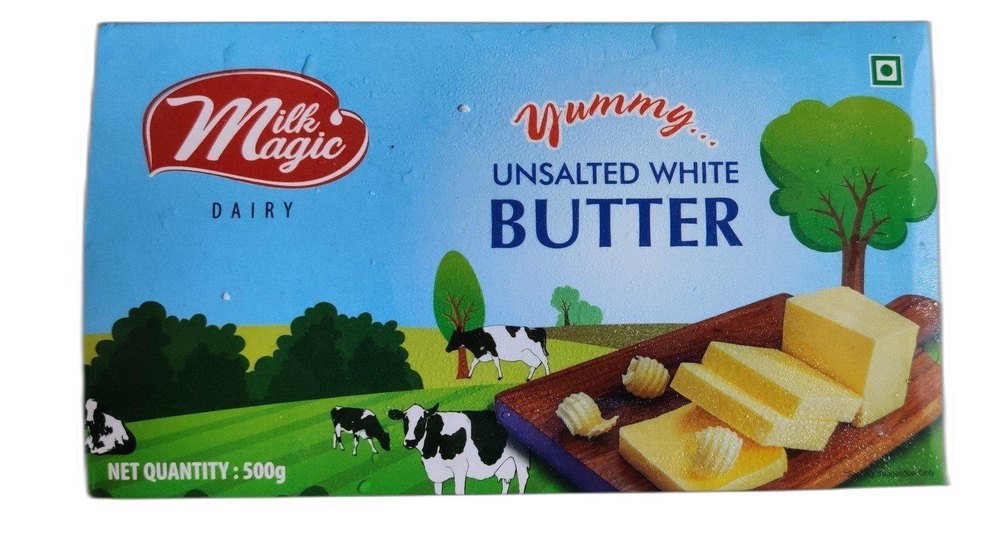 Milk Magic Unsalted White Butter 500gm, Milk Fat: 82%, Packaging Type: Packet